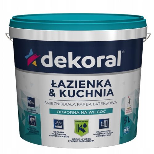 Dekoral mat boja za zidove 3 l, snježno bijela boja
