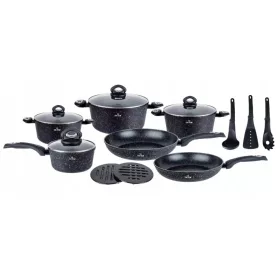 Zilner BLACK MARBLE aluminijski set posuda, 15 kom.