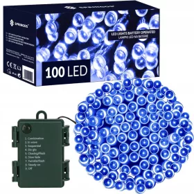   Lampice za božićno drvce Springos® 100 LED 10m Vanjski + Timer IP44 8 funkcija Na baterije