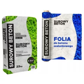   Arhitektonska žbuka Luxbud New Design BA-001 sirovi beton 22 kg + 4× folija za gletanje sirovog betona BA-001 za oplatu LUXBUD New Design