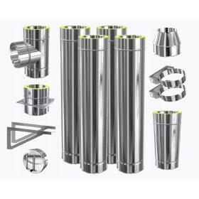   Sistemski dimnjak na konzoli, IZOLIRANI fi 200, dvostruki, OUTDOOR MODULAR