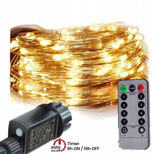 SVJETLE LED LAMPE NA ŽICU 200 DIODA 20M 8 FUNKCIJA + DALJINSKI UPRAVLJAČ