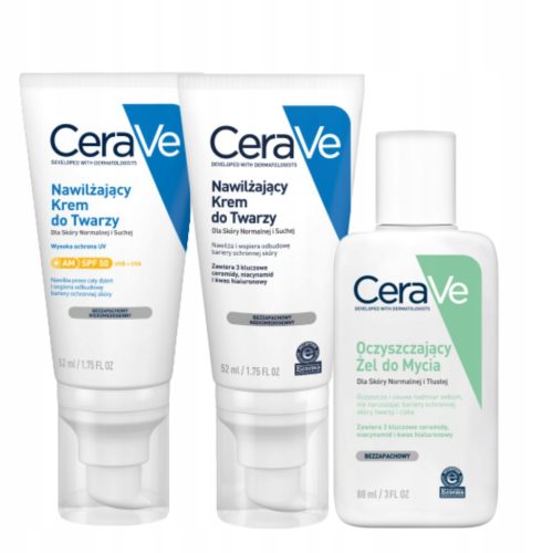 CeraVe Set za Njegu: Krem za Lice SPF 50 i Gel za Pranje