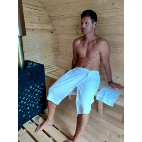 Sauna kilt za muškarce 65 x 150 cm bijeli