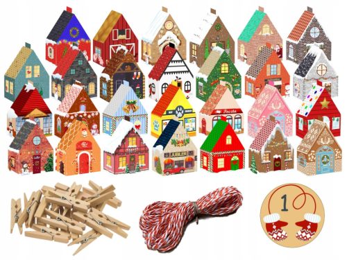  Adventski kalendar - šarene kućice SET od 24 kom.