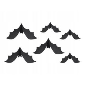    Papirnati ukras Šišmiši, 19-29 cm, crni (1 pakiranje / 6 kom)