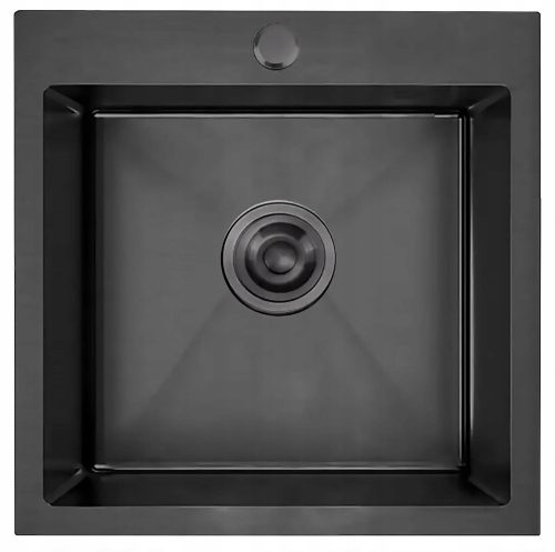 Zlewozmywak BLACK Deluxe jednostruki sudoper, crni čelik
