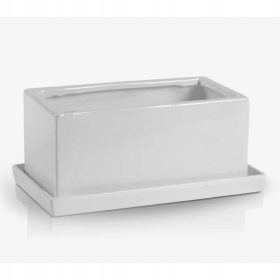    Polnix posuda za cvijeće 25 cm x 13 x 11 cm promjer 13 cm keramika bijela