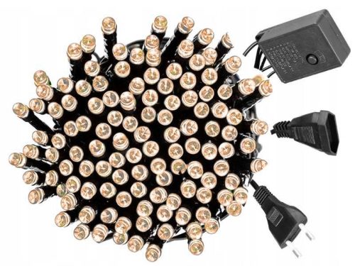 Lampice za bor LED 200, 8 programa, produžni kabel, topla bijela svjetlost
