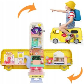 Joy4kids 2U1 Školski Autobus Kućica za Lutke