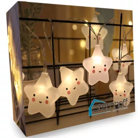   Zvjezdano svjetlo za božićno drvce na baterije, 10 LED, bijelo