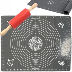   VELIKA SILIKONSKA PODLOGA ZA DASKU + SET VALJAKA ZA MIJESENJE TIJESTA