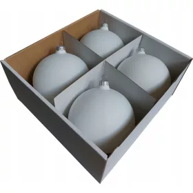    VELIKE staklene kuglice za božićno drvce WHITE MAT ekstra SNJEŽNO BIJELE mat 12 cm