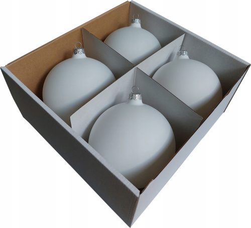  VELIKE staklene kuglice za božićno drvce WHITE MAT ekstra SNJEŽNO BIJELE mat 12 cm