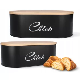   Chomik Cook Line kutija za kruh s daskom, crna, nijanse smeđe i bež metala