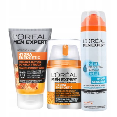 LOREAL Men Expert Hydra Energetic Set za njegu lica s kremom i gelom za pranje lica + GRATIS