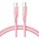 Joyroom USB-C kabel za brzi prijenos podataka, 60 W, 1 m, ružičasti
