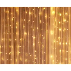  Božićna svjetlosna zavjesa 300 LED Girlanda 3x3 m USB Topla Bijela