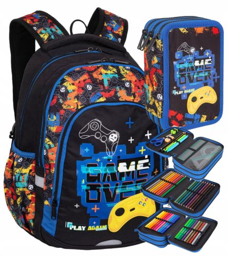 CoolPack PRIMER GAME COLORINO ŠKOLSKI RUKSAK s više odjeljaka i pernicom