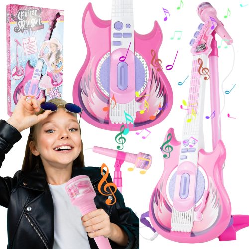 Gitara za djecu s mikrofonom na stalku za karaoke