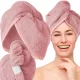 Turban za sušenje kose, 70 x 20 cm, nijanse ružičaste
