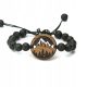 Bracelet made of Merbau wood and mountain volcanic stone