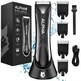   Alpha ABS-01 - 4-u-1 bežični aparat za brijanje, trimer za bradu, kosu i obrve s USB-C, LED zaslonom i priključnom stanicom