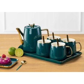   Luksuzni set za čaj i kavu HowHomely Noa, zlatno-zeleni, 10 komada