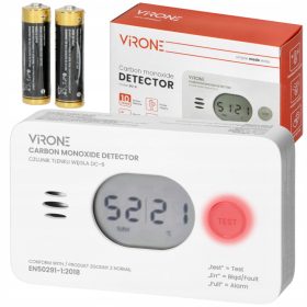   Cjeloviti detektor ugljikovog monoksida s termometrom i baterijama