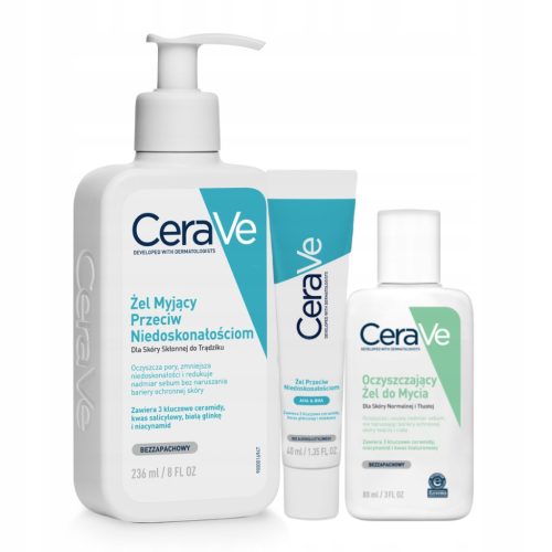 CeraVe Set Za Njegu Kože Sklone Aknama: Gelovi za Dubinsko Čišćenje