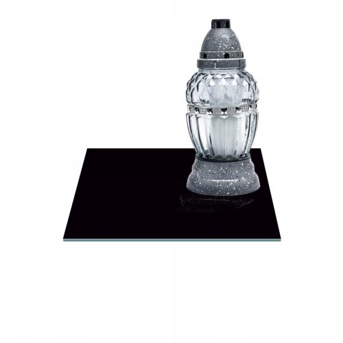  STAKLENI SVIJEĆNIK 35x35cm crni 486g