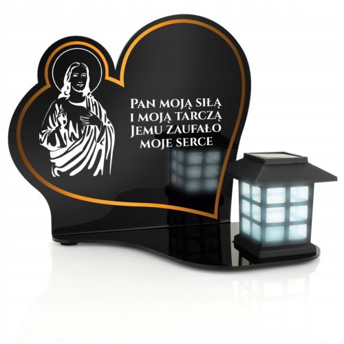 Solarni znic LED lampa + akrilna podloga s posvetom za groblje