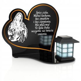   Solarni lampion s LED svijećom i postoljem s posvetom za grob, groblje