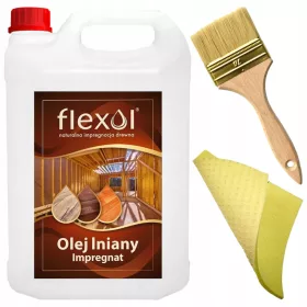   Flexol laneno ulje, prirodna impregnacija za drvo, 5 l + četka + krpa