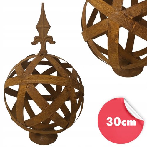  Rustikalna ukrasna kugla 30 cm sa šiljkom na postolju skulpture vrtne terase