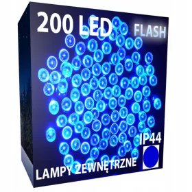   LAMPICE ZA BOŽIĆNO DRVCE 200 LED VANJSKA SVJETLA TRAJNA+FLASH HLADNO PLAVA