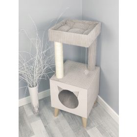   VELIKA MAČJA KUĆICA SA STABLOM, VELUR BEŽ KREVET

Ova velika mačja kućica sa stablom pruža savršeno mesto za tvoju mačku u tvom domu, bez potrebe za premeštanjem nameštaja. Kućica je u boji cappuccina