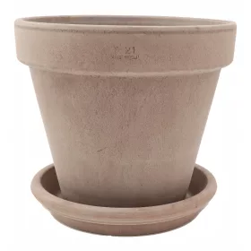    Degrea saksija 21,3 cm x 21,3 x 19 cm promjer 21 cm keramika nijanse smeđe i bež, nijanse sive i srebrne, terakota + Degrea stalak za saksije 19 cm keramika