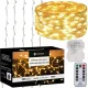 BLAGDANSKA ZAVJESA NA BATERIJE 300 LED LAMPICA 3x3M 8 FUNKCIJA TOPLO SVJETLO