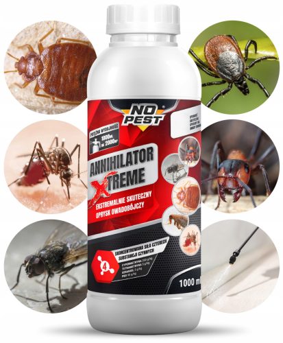  Tekućina protiv žohara, krpelja, komaraca, moljaca, mrava, muha, osa, pauka, buha, stjenica, srebrnih ribica No-Pest 1000 ml