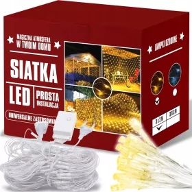   Božićna zavjesa LED svjetla 3x2m sa toplim bijelim svjetlom