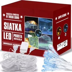   Božićna dekorativna LED zavjesa sa svjetlećom mrežom 3x3m - 201-300 lampica