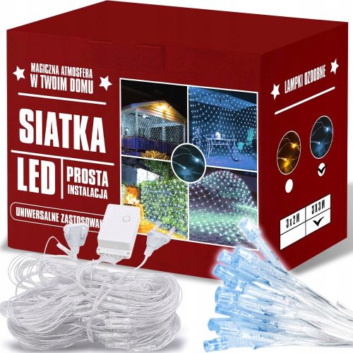 Božićna dekorativna LED zavjesa sa svjetlećom mrežom 3x3m - 201-300 lampica