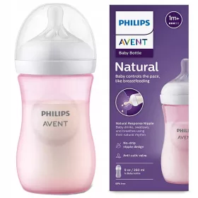   Philips Avent Natural Response SCY903/11 bočica 260 ml roza 1m+ za mlijeko