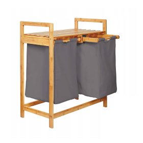    AD.CON samostojeća košara za rublje 60l, nijanse sive i srebrne