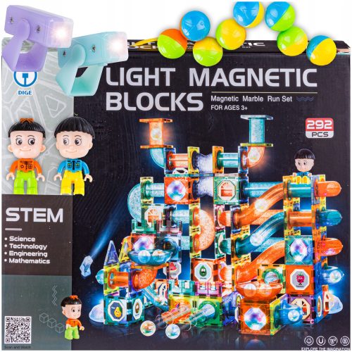  DK Magnetic Blocks Glowing Magnetic Blocks Ball Track 292 Elements Bullet Track 292 kom.