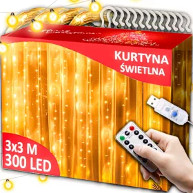   VELIKA GIRLANDA SA LED SVJETLIMA 3x3m ZA UKRAŠAVANJE PROZORA BOŽIĆNOG DRVETA