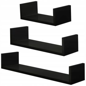 Regal Luisa za zid 60 x 15 cm crni