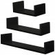 Regal Luisa za zid 60 x 15 cm crni