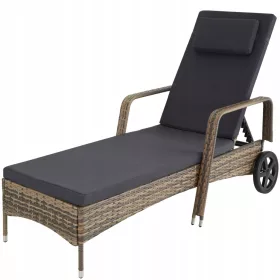   Ležaljka za vrt TecTake Cassis, aluminijska konstrukcija, crna